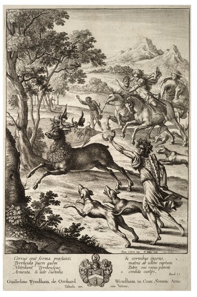 Julus Hunting the Stag of Tyrrheus. State 2 by Wenceslaus Hollar